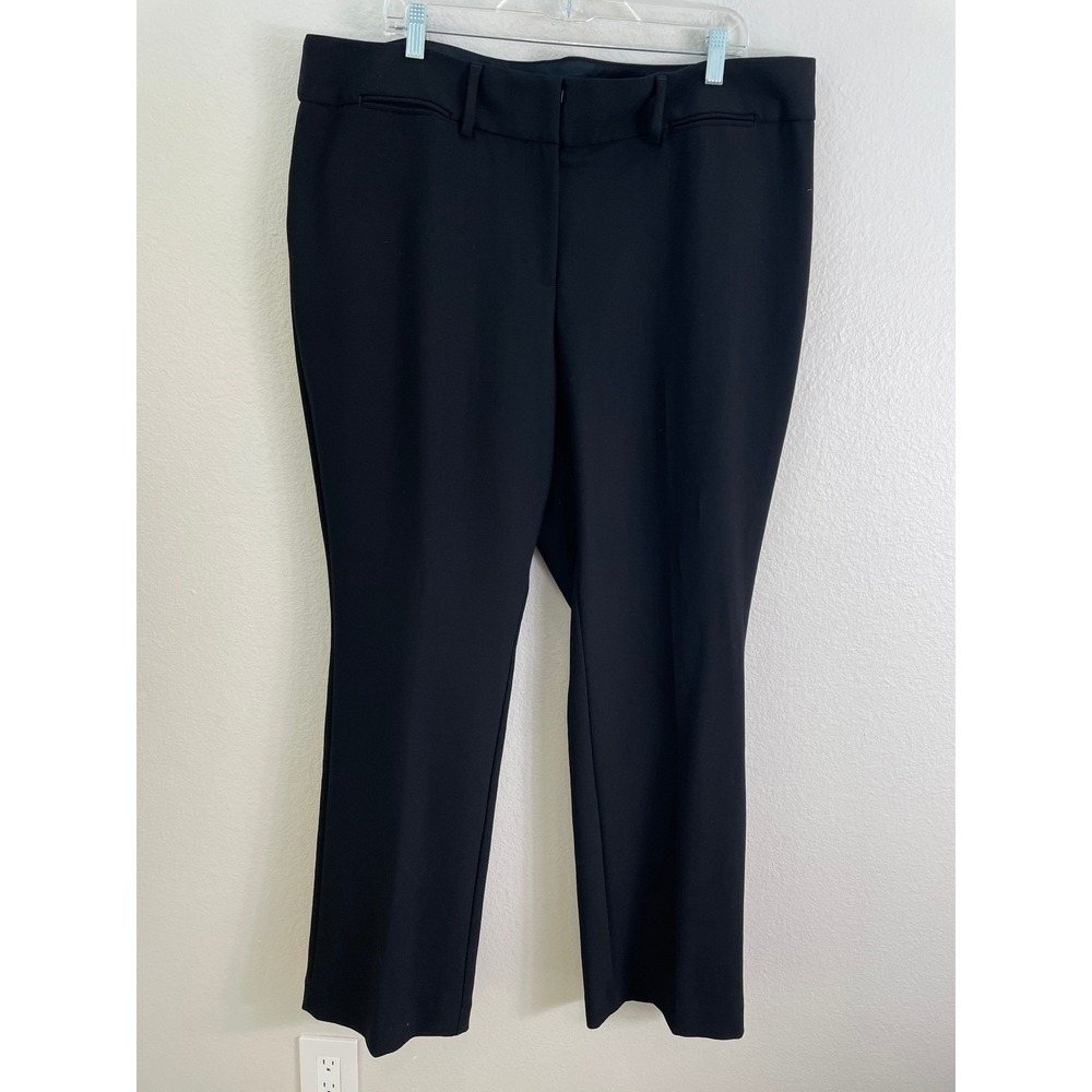 Loft Plus Womens 18 Marisa Trouser Pants Black Straight Leg Stretch Dress Slacks